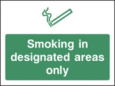 Smoking in designated areas only Sign